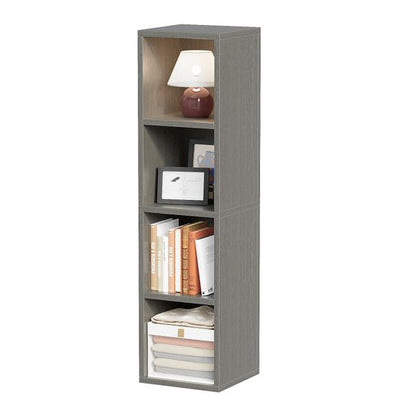 4 Cube Bookcase Display Narrow Bookshelf for Living Room, Bedroom, Home Office
