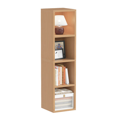 4-Tier Narrow Bookshelf, Tall Slim Cube Bookcase for Small Spaces