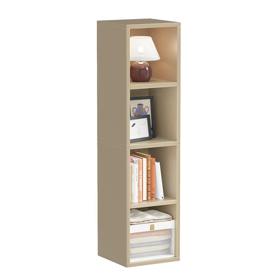 4-Tier Narrow Bookshelf, Tall Slim Cube Bookcase for Small Spaces