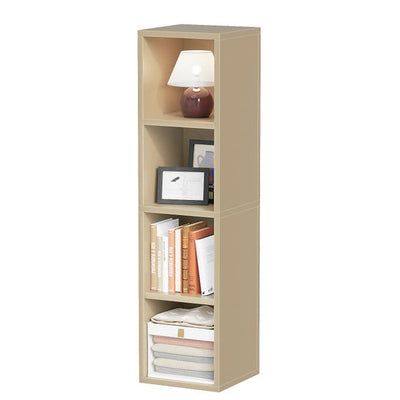 4 Cube Bookcase Display Narrow Bookshelf for Living Room, Bedroom, Home Office