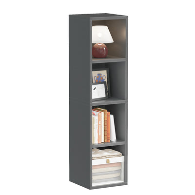 4-Tier Narrow Bookshelf, Tall Slim Cube Bookcase for Small Spaces
