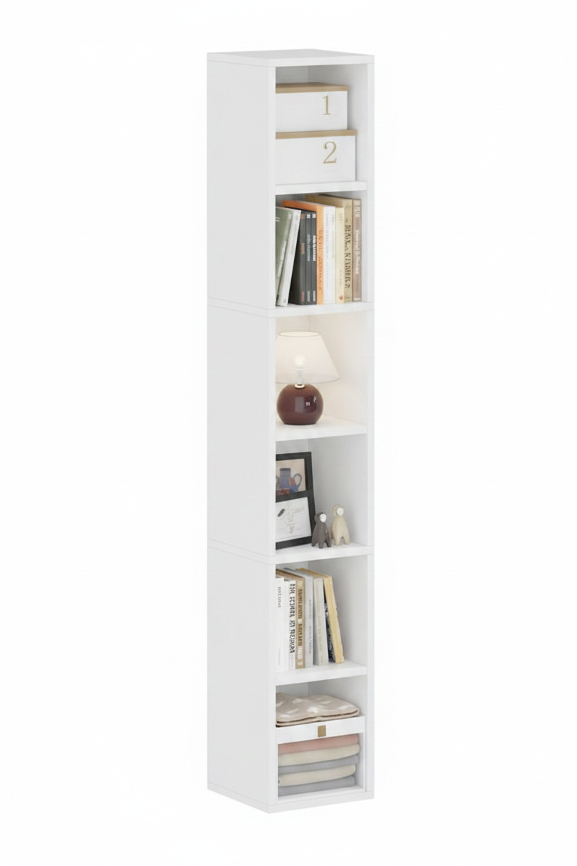 Tall Narrow 6-Tier Bookshelf – Alisened