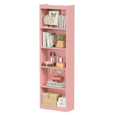 5 Tier Bookshelf, 20 Inches Wide Wooden Storage Shelves, Floor Standing Open Bookcase for HomeOffice, Bedroom, Living Room