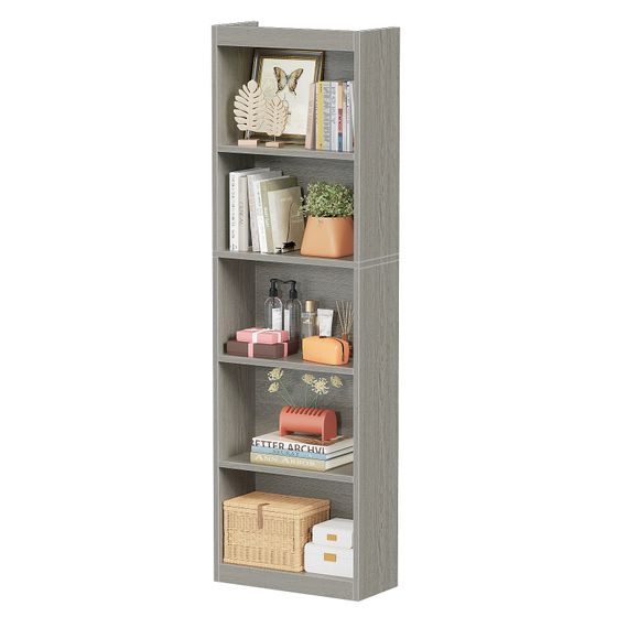 5 Tier Bookshelf, 20 Inches Wide Wooden Storage Shelves, Floor Standing Open Bookcase for HomeOffice, Bedroom, Living Room