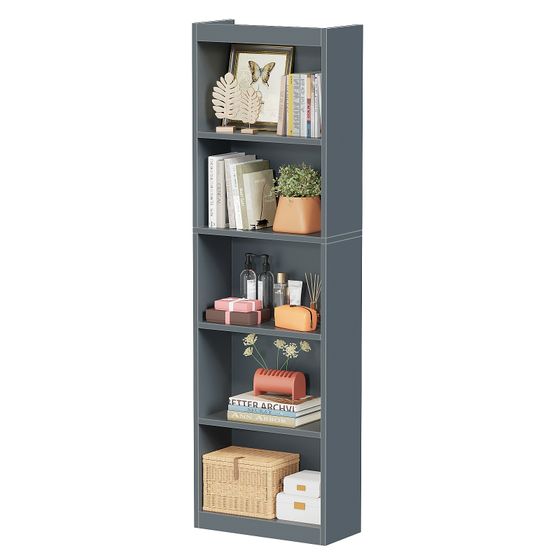5 Tier Bookshelf, 20 Inches Wide Wooden Storage Shelves, Floor Standing Open Bookcase for HomeOffice, Bedroom, Living Room