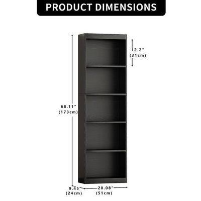 5 Tier Bookshelf, 20 Inches Wide Wooden Storage Shelves, Floor Standing Open Bookcase for HomeOffice, Bedroom, Living Room