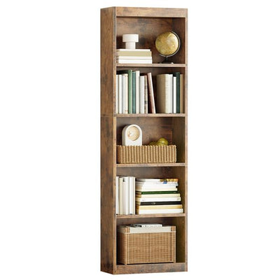 5 Tier Bookshelf, 20 Inches Wide Wooden Storage Shelves, Floor Standing Open Bookcase for HomeOffice, Bedroom, Living Room