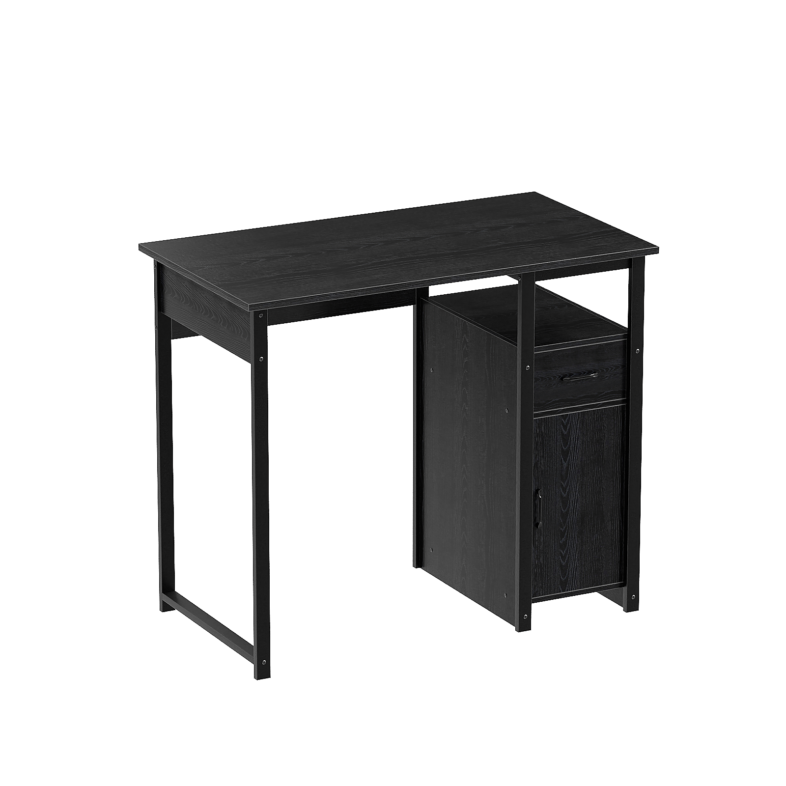 Computer Desk with Storage Drawer and Cabinet,Home Office Desk,Modern Study Writing Table for Small Spaces,Metal Frame PC Workstation