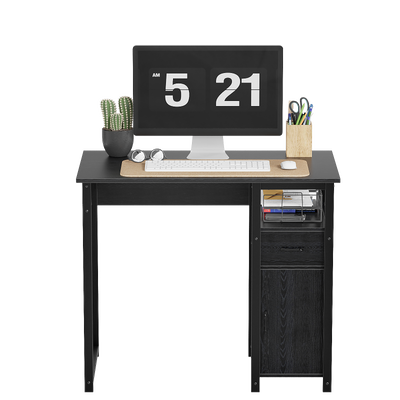 Computer Desk with Storage Drawer and Cabinet,Home Office Desk,Modern Study Writing Table for Small Spaces,Metal Frame PC Workstation