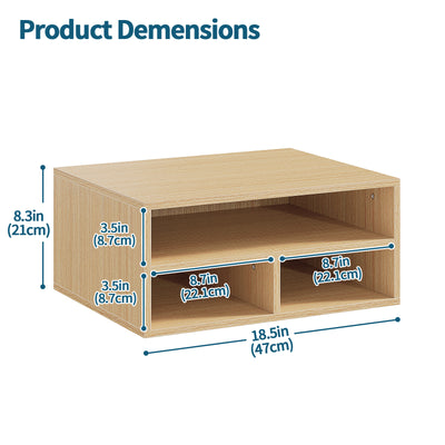 Desktop Printer Stand with 3 Storage Compartments for Home Office