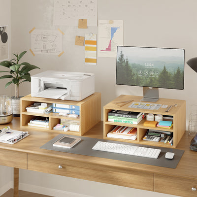 Desktop Printer Stand with 3 Storage Compartments for Home Office