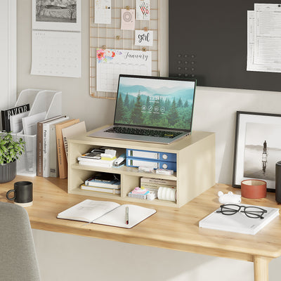 Desktop Printer Stand with 3 Storage Compartments for Home Office