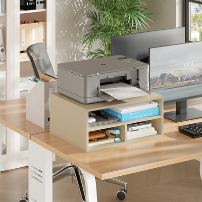 Desktop Printer Stand with 3 Storage Compartments for Home Office