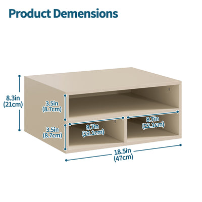 Desktop Printer Stand with 3 Storage Compartments for Home Office
