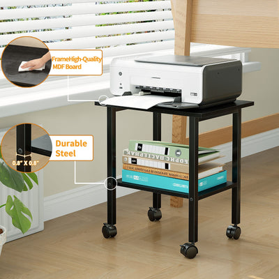 2_tier_industrial_printer_stand_under_desk_storage_shelf_steel_frame_5