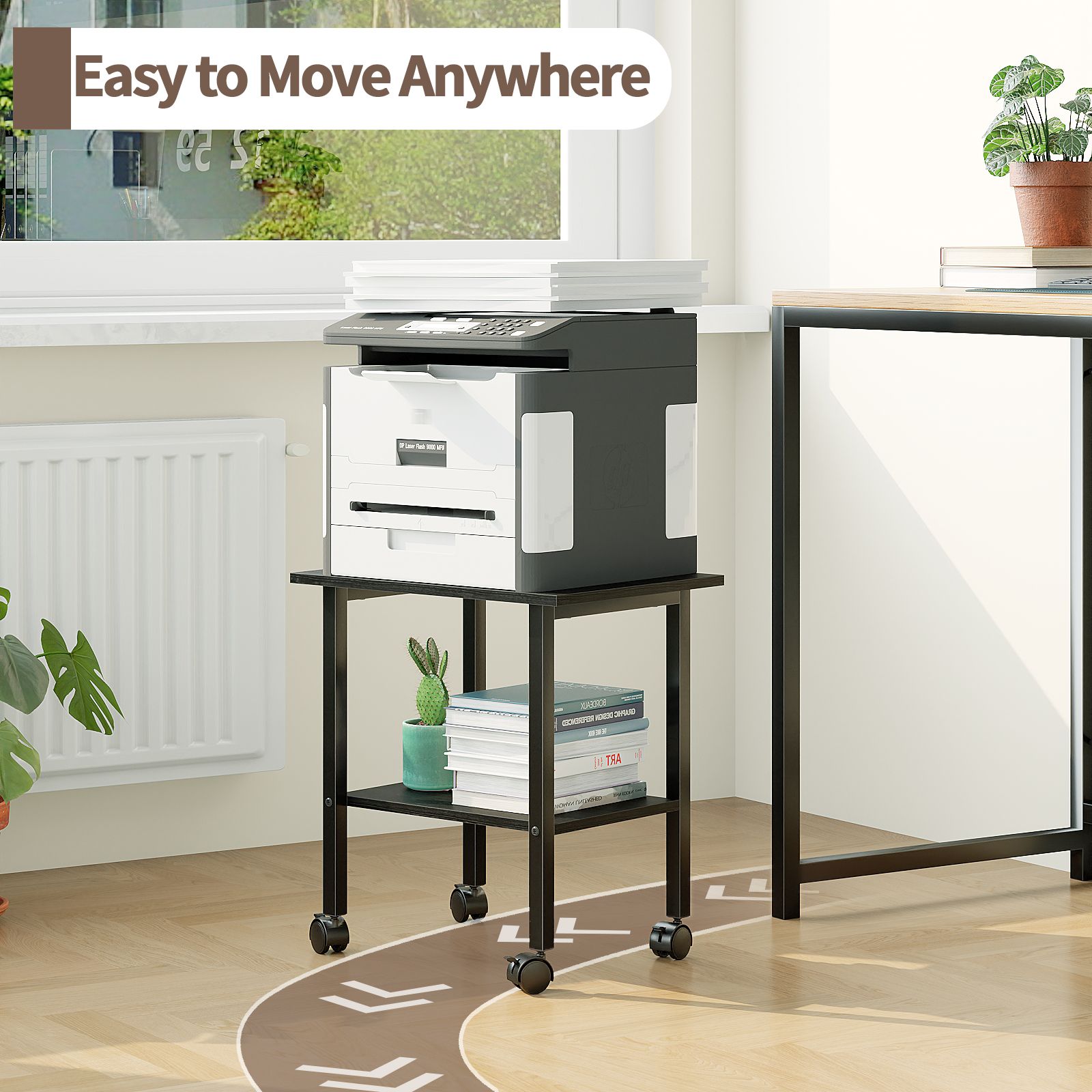 2_tier_industrial_printer_stand_under_desk_storage_shelf_steel_frame_6