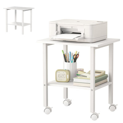 2_tier_industrial_printer_stand_under_desk_storage_shelf_steel_frame_1