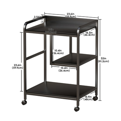 3-Tier Rolling Printer Stand with Storage Shelves for Home Office