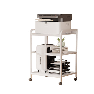 3-Tier Rolling Printer Stand with Storage Shelves for Home Office