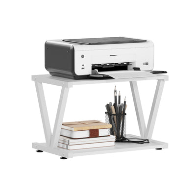 2-Tier Desktop Printer Stand with Storage Shelf for Home Office