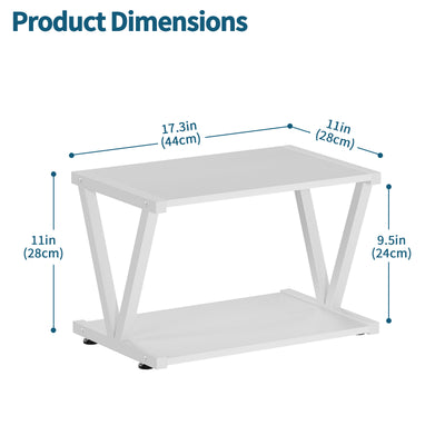 2-Tier Desktop Printer Stand with Storage Shelf for Home Office
