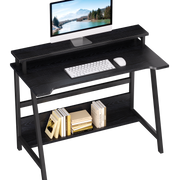 31.5" Desk for Small Spaces with Storage Shelf