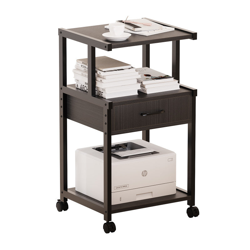 3-Tier Printer Cart on Wheels Multiple Print Stands with Drawer Home Printer Stand for Home Office Study Kitchen