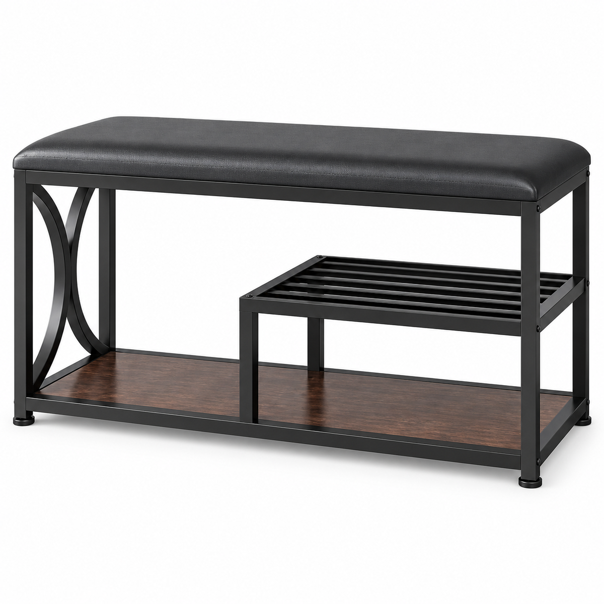 3-Tier Shoe Rack Bench with Padded Seat – Alisened