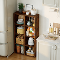 4-Tier Narrow Bookshelf, Tall Slim Cube Bookcase for Small Spaces