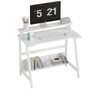 31.5" Desk for Small Spaces with Storage Shelf