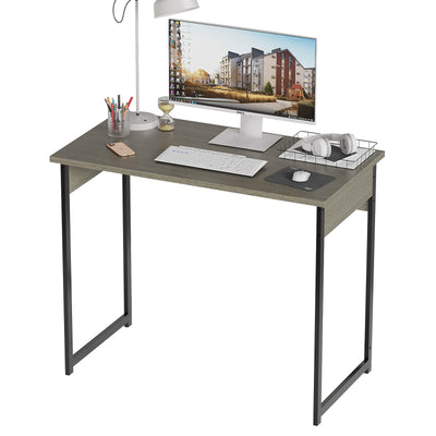 Alisened Computer Desk, Modern Simple Writing Desk with Sturdy Metal Frame, Multipurpose Home Office Workstation for Bedroom Study