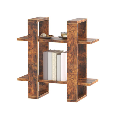 Wood Wall-Mounted Display Shelf with 2-Tier Design for Books, Décor, and Accessories