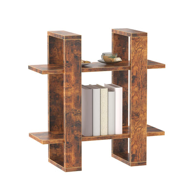 Wood Wall-Mounted Display Shelf with 2-Tier Design for Books, Décor, and Accessories