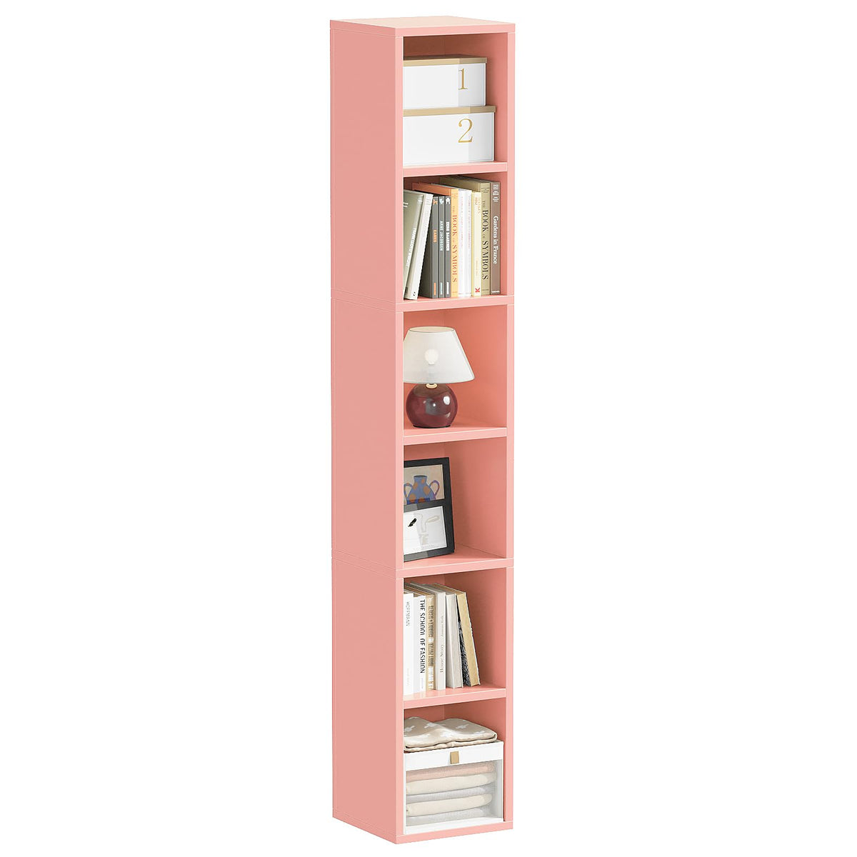 6-Tier Tall Narrow Bookshelf
