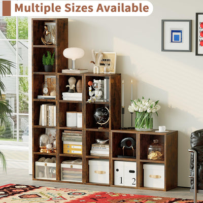 4-Tier Narrow Bookshelf, Tall Slim Cube Bookcase for Small Spaces