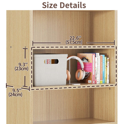 5-Tier Open Bookcase with Storage Shelves