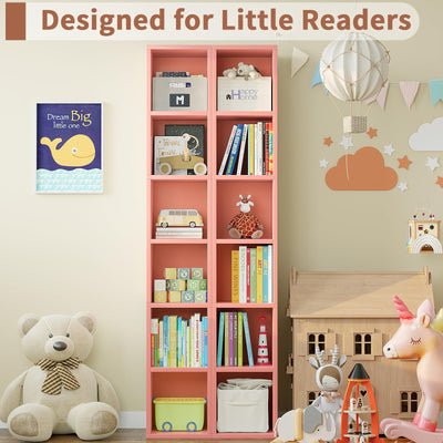 6-Tier Tall Narrow Bookshelf