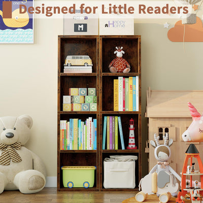 4-Tier Narrow Bookshelf, Tall Slim Cube Bookcase for Small Spaces