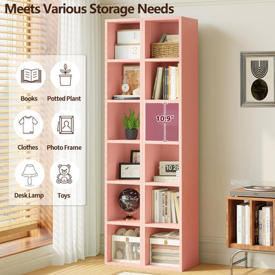 6-Tier Tall Narrow Bookshelf