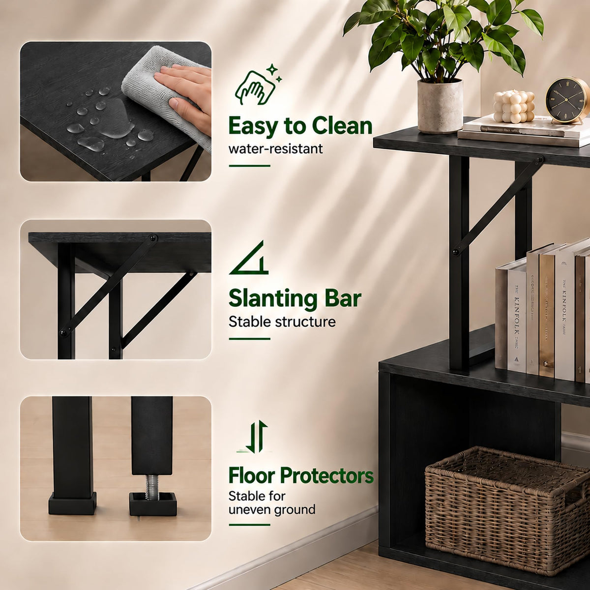 L-Shaped Computer Desk with Storage Shelves