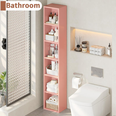 6-Tier Tall Narrow Bookshelf