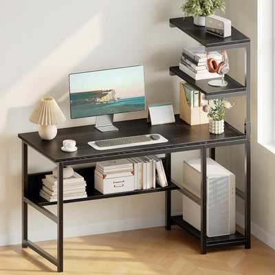 Computer Desk with 4-Tier Bookshelf for Home Office