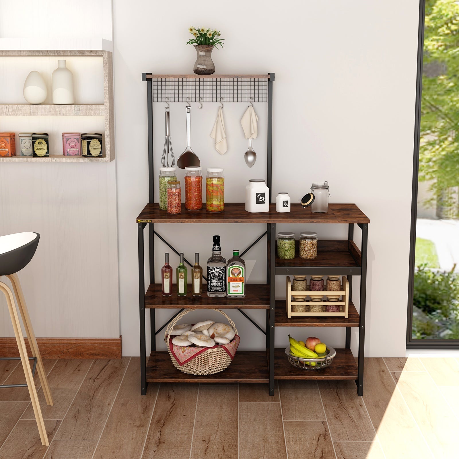 Baker's Rack Microwave Stand for Dining Room Kitchen