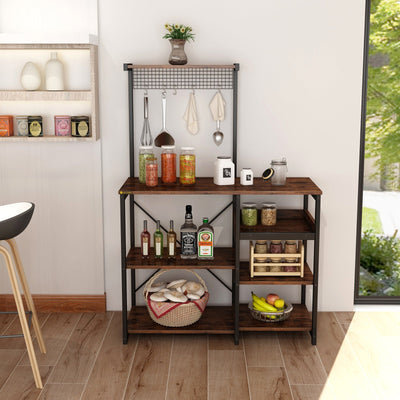 Baker's Rack Microwave Stand for Dining Room Kitchen