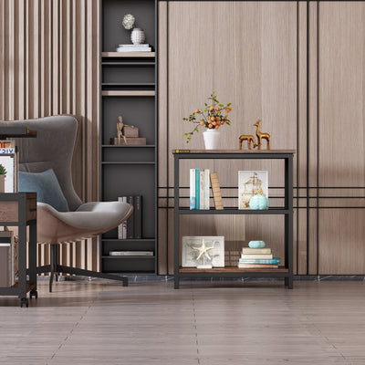 Display Rack 3-Tier Single French Oak Grey/ Black