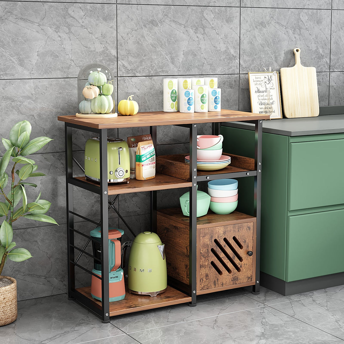 Kitchen Baker's Rack with Storage Shelves – Alisened