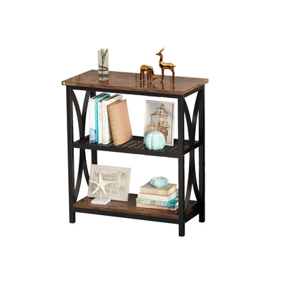 Display Rack 3-Tier Single French Oak Grey/ Black