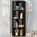 4-Tier Corner Bookshelf, Tall Narrow Display Bookcase for Small Spaces