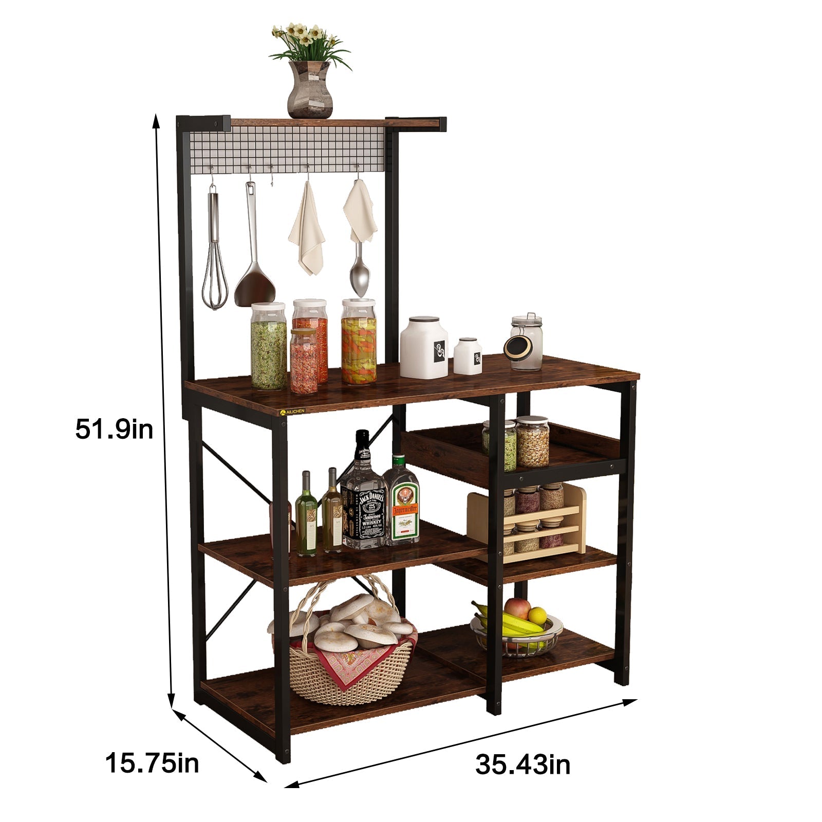 Baker's Rack Microwave Stand for Dining Room Kitchen