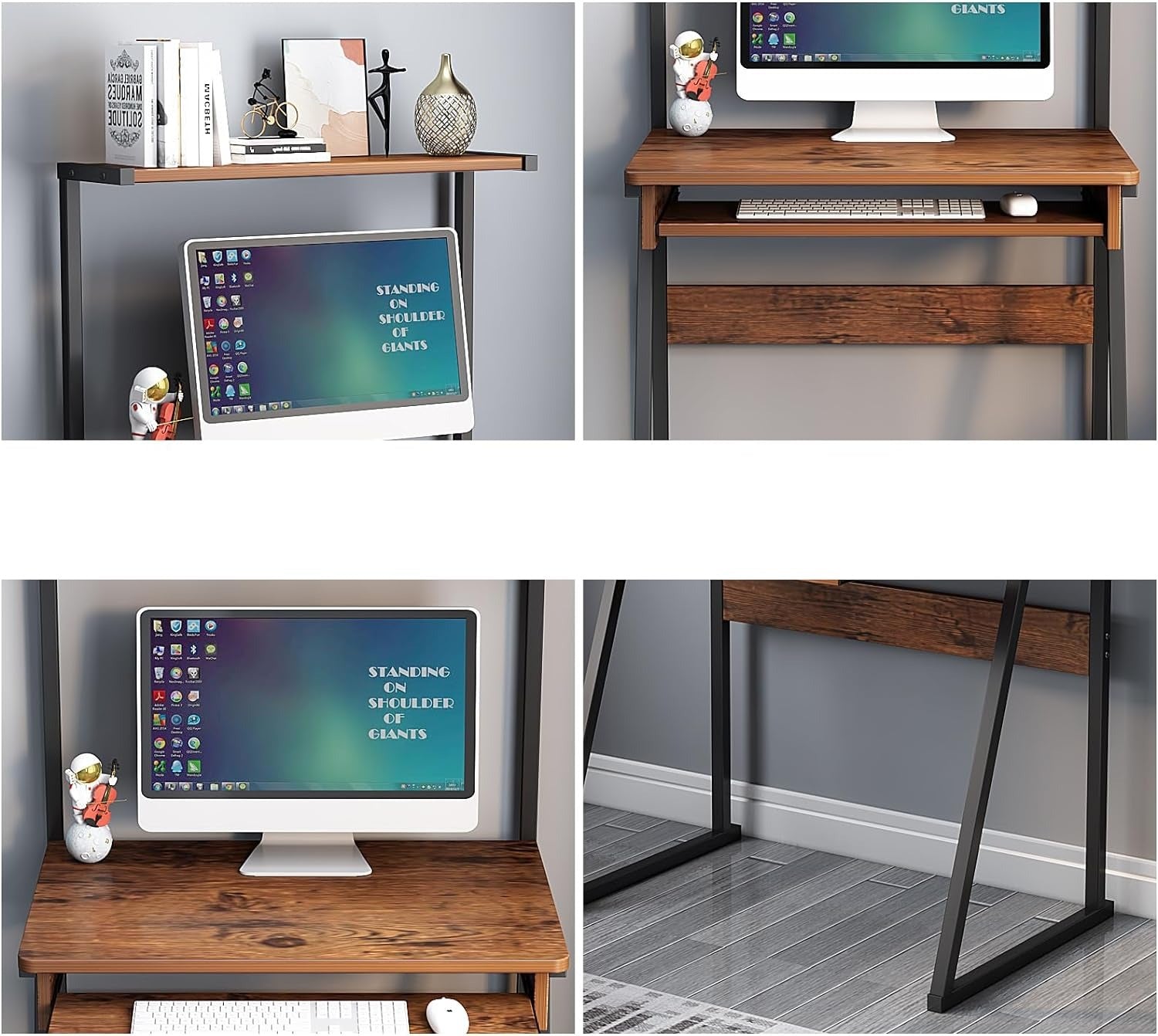 2-Tier Compact Laptop Desk with Keyboard Tray